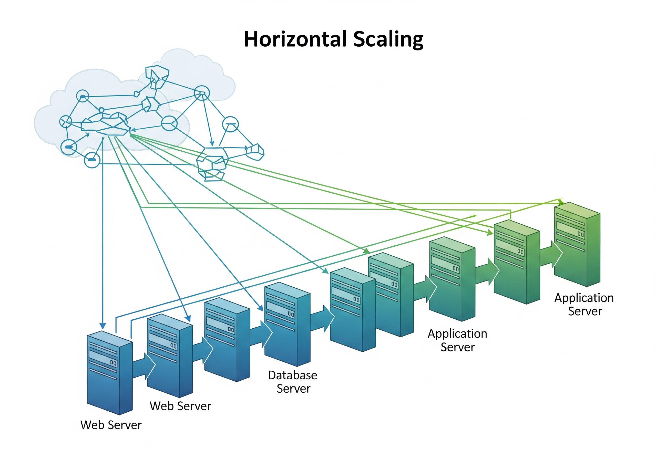 WordPress plugin horizontal scaling dashboard interface with synchronized servers and update status